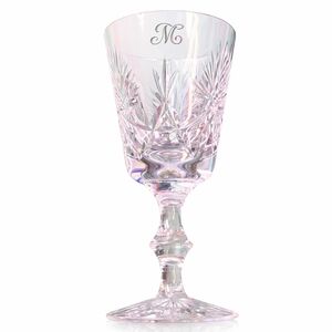 EDINBURGH CRYSTAL STAR OF EDINBURGH CLARET WINE GLASS MONOGRAM "M" STEMMED WATER
